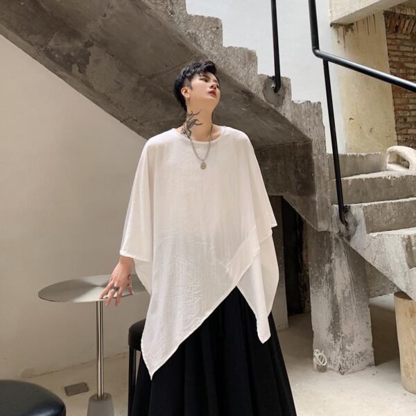 Summer Dark Asymmetric Short Sleeve T-shirt
