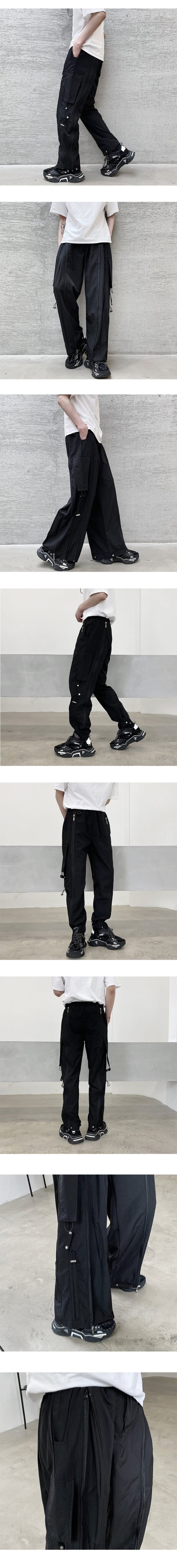 DK204 Casual Pants with Various Wearing Methods Men's Leggings and Overalls Loose Trend Straight Wide-leg Pants