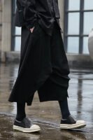 Yamamoto Style Japanese Four Season Loose Wide Leg Men's Cropped Casual Pants