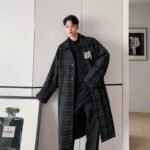 P165 Mid-length Small Fragrance Coat Fashionable All-match Over The Knee Coat