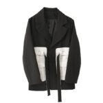P140 Design Dark Minority Contrast Pocket Suit for Men