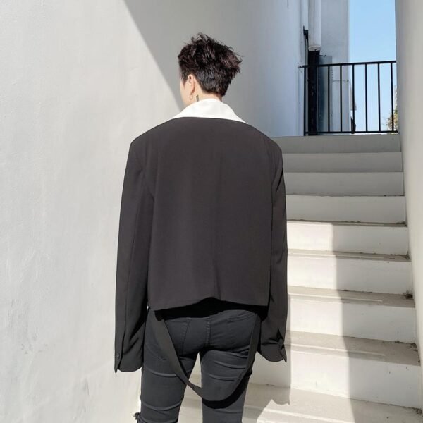 KK1585/P165 Detachable Colorblock Collar Short Jacket Suit