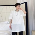 KK1665/P65 Hollow Round Neck Loose Short Sleeve T-shirt