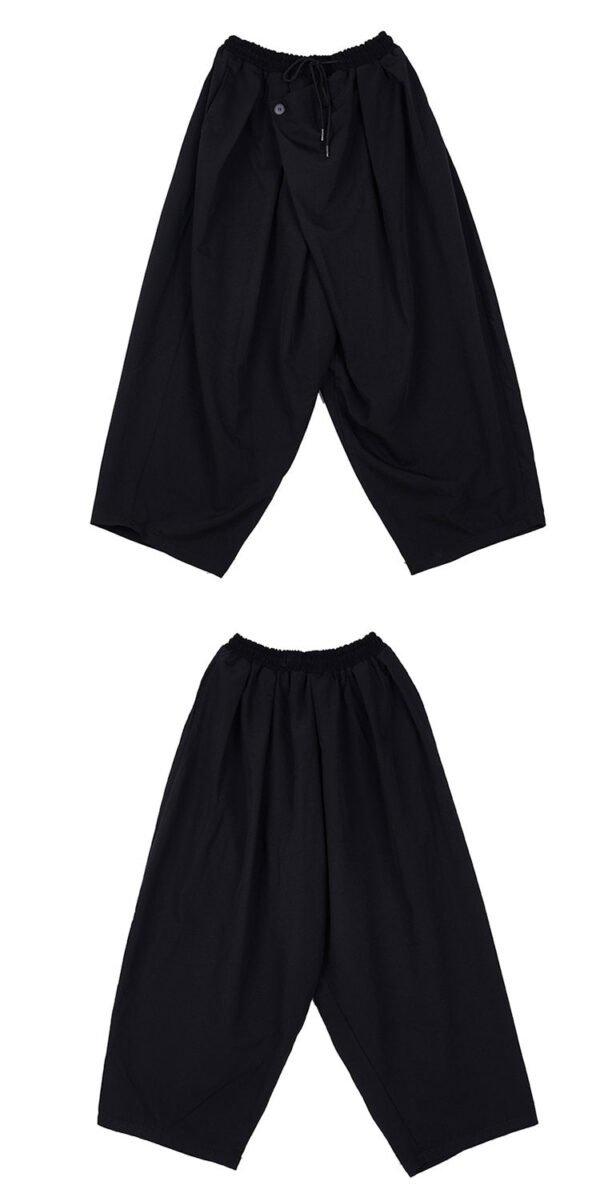 Dark Japanese Style Loose Pleated Straight Tube Men's Casual Pants