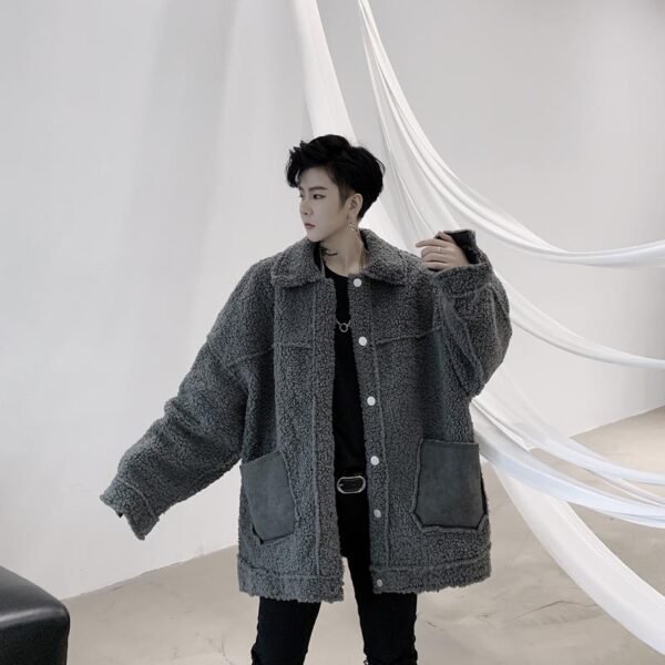 KK1252P155 Winter Fur Jacket Thickened Men's Loose Cotton Jacket