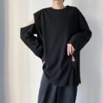 B251 Solid Color Loose Long Sleeve T-shirt