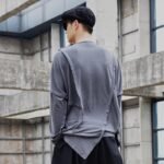 Original Design Dark Yamamoto Style Back-and-forth Stitched Long-sleeved T-shirt