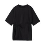 SUNYVONNE-21SS Japanese Niche Yoji Yamamoto Dark Black Pleated Stitching Pleated Short-sleeved Top T-shirt