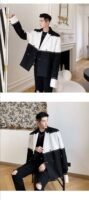 P135 Niche Fashion Stitching Small Fragrance Suit Jacket Men's Jacket Jacket