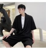 KK1614/P125 Solid Color Crumpled Lapel Shorts Suit