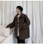 KK1252P155 Winter Fur Jacket Thickened Men's Loose Cotton Jacket