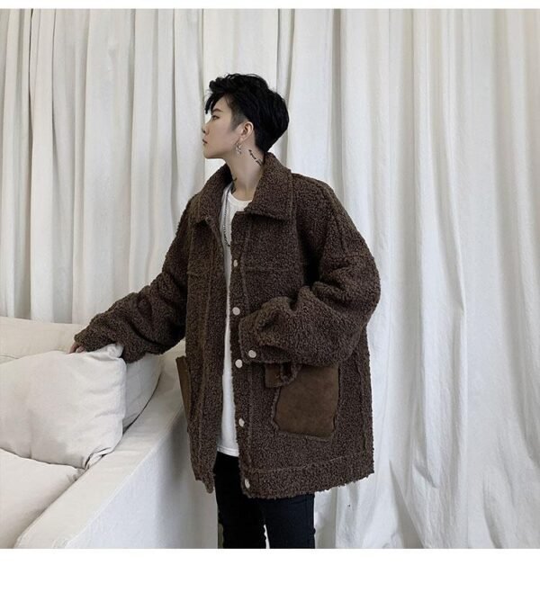 KK1252P155 Winter Fur Jacket Thickened Men's Loose Cotton Jacket