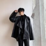 Irregular Retro PU Locomotive Leather Jacket