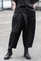Dark Japanese Style Loose Pleated Straight Tube Men's Casual Pants