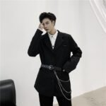 TF20 New Net Red Loose Belt Decoration Korean Long-sleeved Casual Thin Suit Jacket