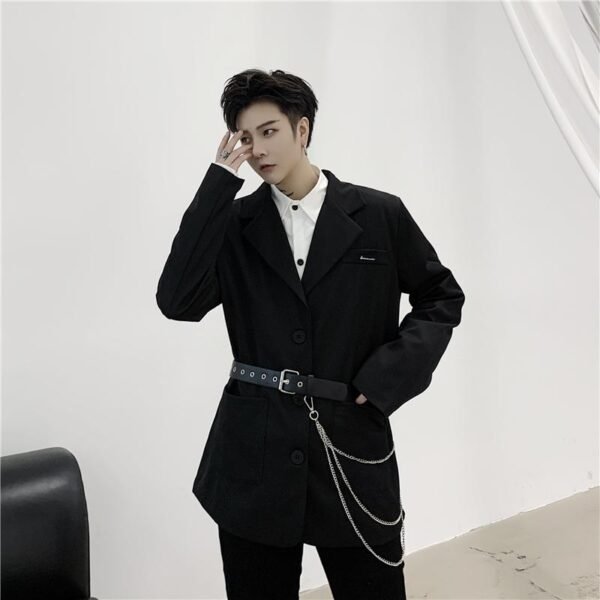 TF20 New Net Red Loose Belt Decoration Korean Long-sleeved Casual Thin Suit Jacket