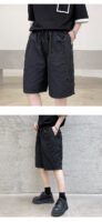 H1202 P75 Dark Black Ins Casual Beach Pants