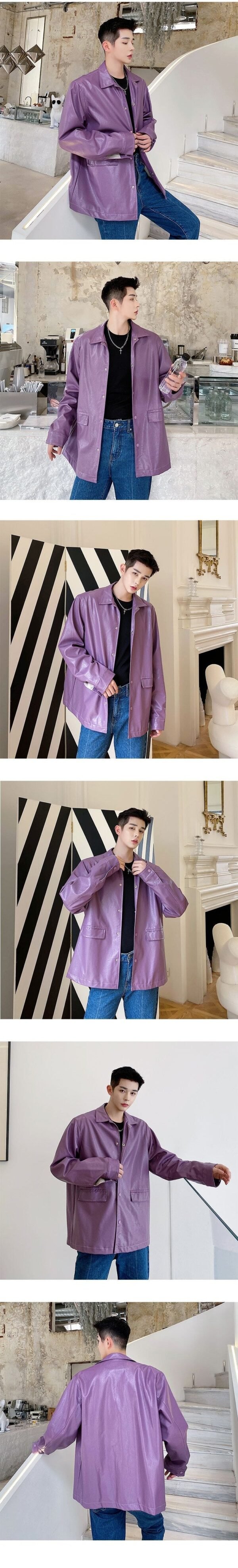 P110 New Loose Long Street Biker Jacket