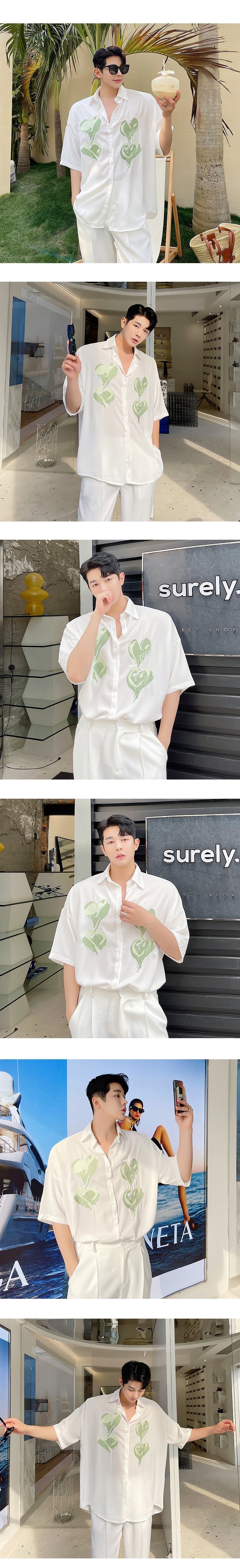 Cs20-p80 Half Sleeve Shirt Casual Loose Shirt