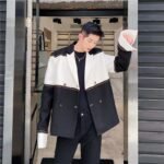 P135 Niche Fashion Stitching Small Fragrance Suit Jacket Men's Jacket Jacket