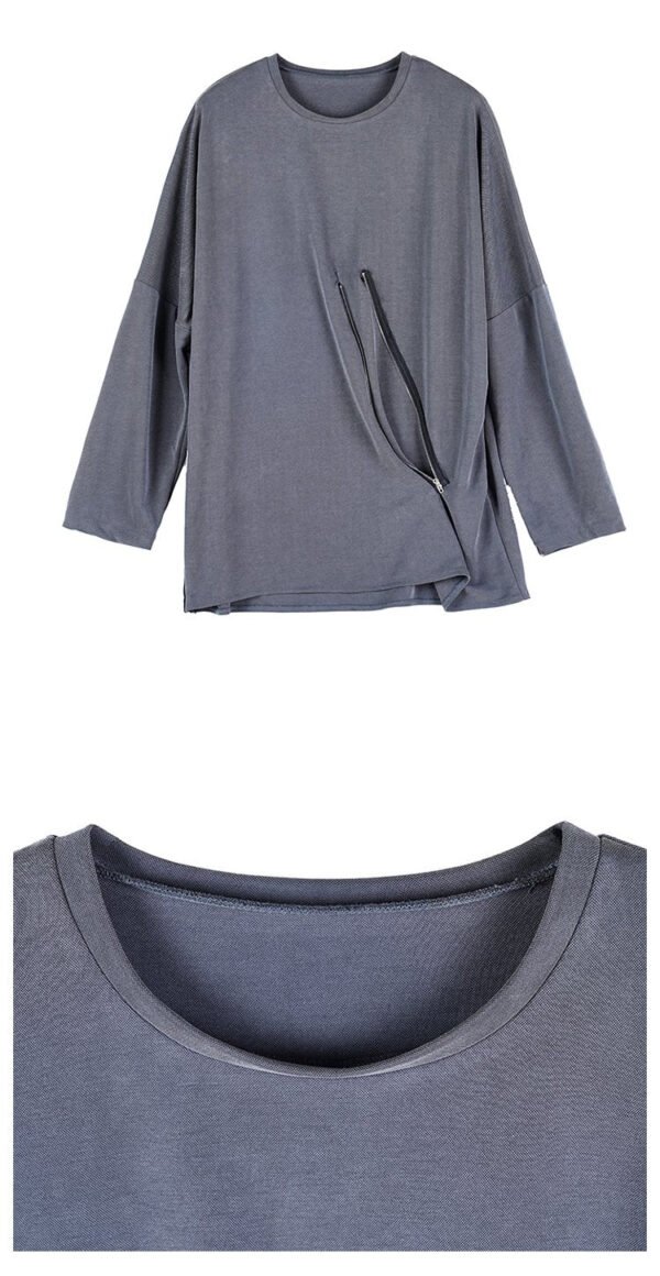 Original Design New Dark Yamamoto Style Zipper Long Sleeve T-shirt