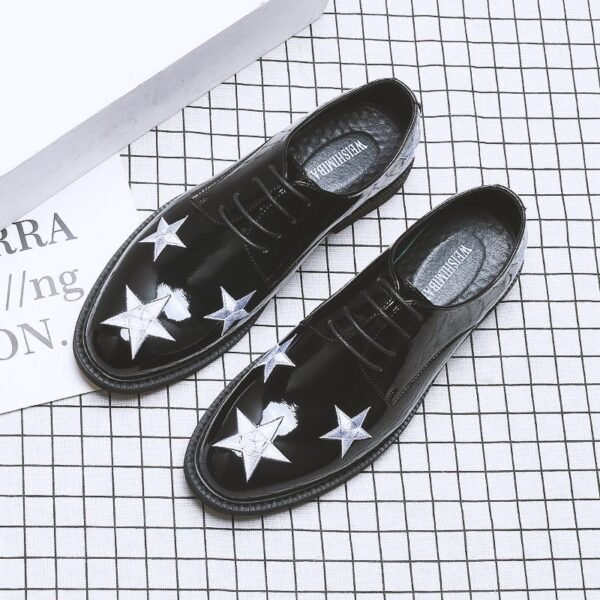 3688-p100 Leather Embroidery Versatile Men's Shoes