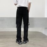 DK204 Casual Pants with Various Wearing Methods Men's Leggings and Overalls Loose Trend Straight Wide-leg Pants