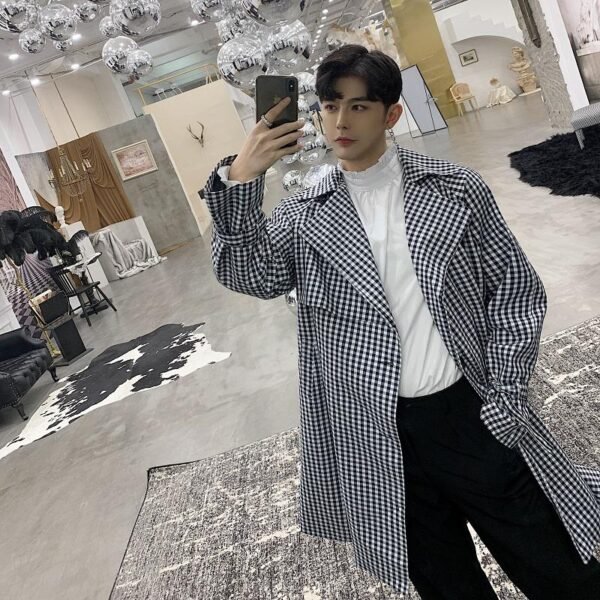 P135 New Plover Loose Long Windbreaker Jacket