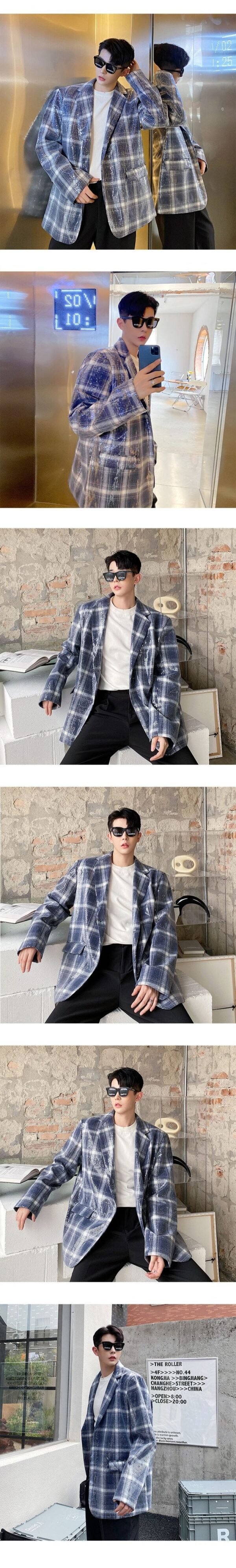 P140 Net Red Hairdresser Small Suit Jacket