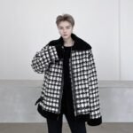 KK1545/P215 Thousand Birds Composite Velvet Thickened Jacket