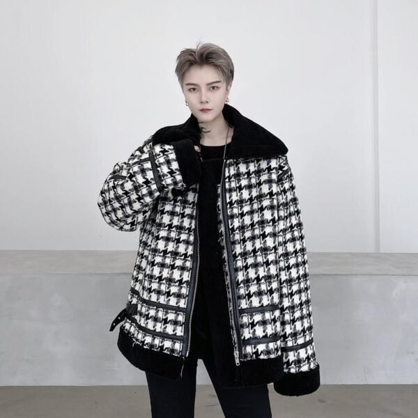 KK1545/P215 Thousand Birds Composite Velvet Thickened Jacket