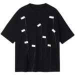 A452-6126-P55 New Personality Label Round Collar T-shirt