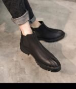 105A-181-1 Simple Black Casual Leather Shoes