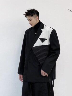 P135 Dark Fashionable Suit Jacket Men