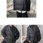 YM155 90% White Duck Down Winter Japanese Dark Thick Warm Down Jacket Black Down Jacket