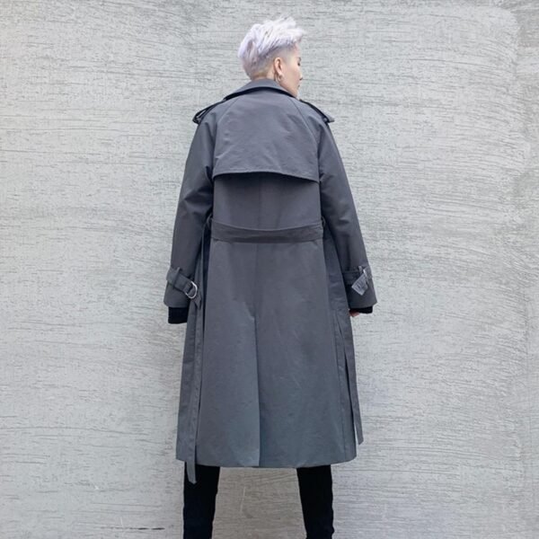 P125 Autumn and Winter Mid-length Men's Windbreaker Loose Lapel Jacket