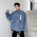 8050-P78 Unisex Big Pocket Trendy Denim Jacket