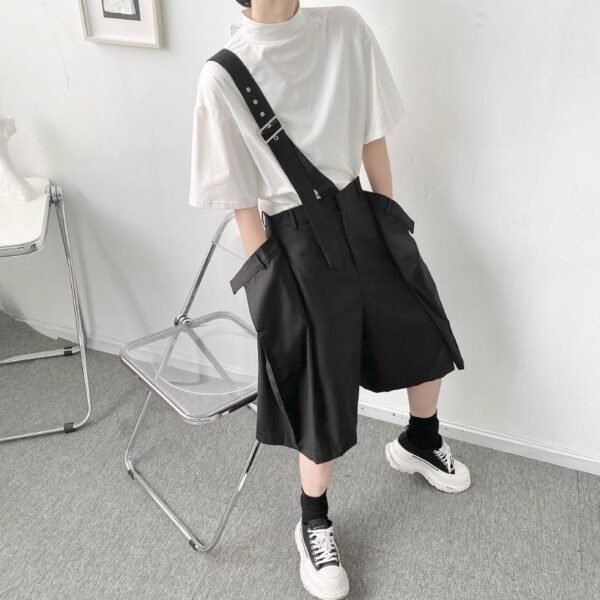 K1897 P65 Irregular Deconstruction Suspender Shorts