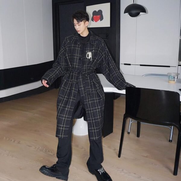 P165 Mid-length Small Fragrance Coat Fashionable All-match Over The Knee Coat