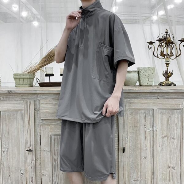 Two-piece Dark Drape Short-sleeved Sweatshirt