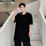 KK1665/P65 Hollow Round Neck Loose Short Sleeve T-shirt
