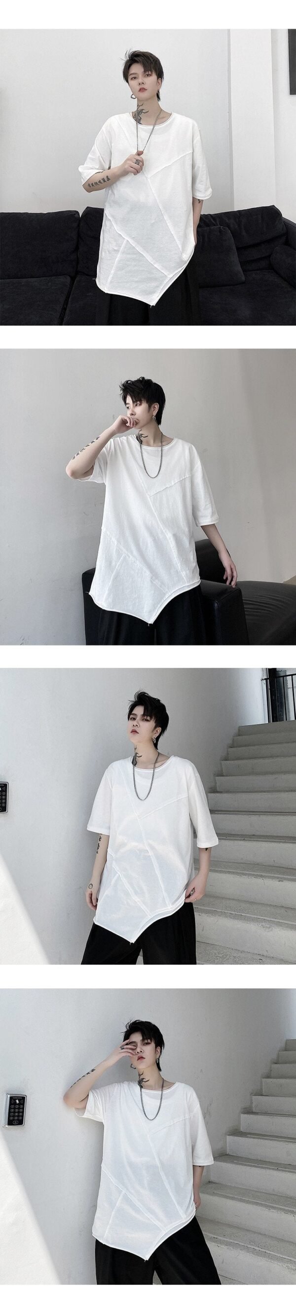 ST13 Summer New Irregular Loose T-shirt