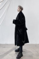 KK1558 solid color metal pendant men's rabbit fur thick coat jacket