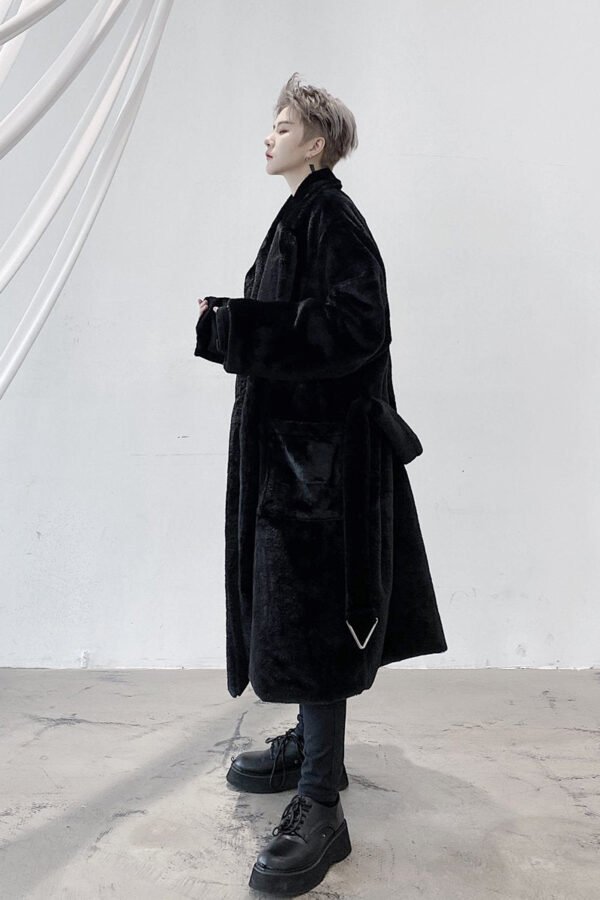 KK1558 solid color metal pendant men's rabbit fur thick coat jacket