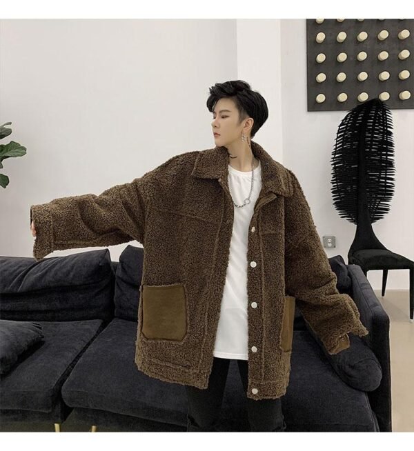 KK1252P155 Winter Fur Jacket Thickened Men's Loose Cotton Jacket