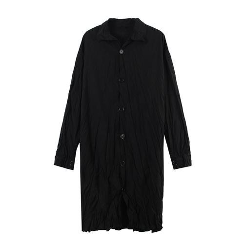 Niche Yoji Yamamoto Dark Design Sense Pleated Strap Long Shirt Jacket