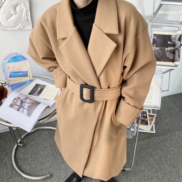 P120 Autumn and Winter Loose Decoration Woolen Coat