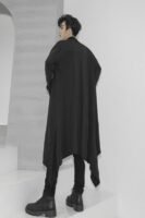 Fashion Long Shawl Loose Cardigan Mens See Through Cardigan Black Cardigan