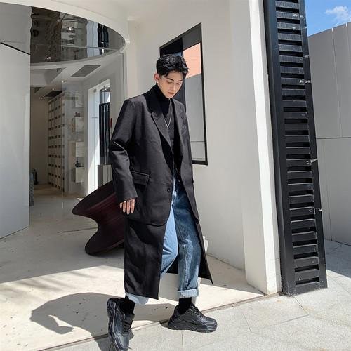 Streetwear Detachable Black Suit Black Blazer for Men