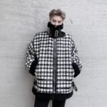 KK1545/P215 Thousand Birds Composite Velvet Thickened Jacket